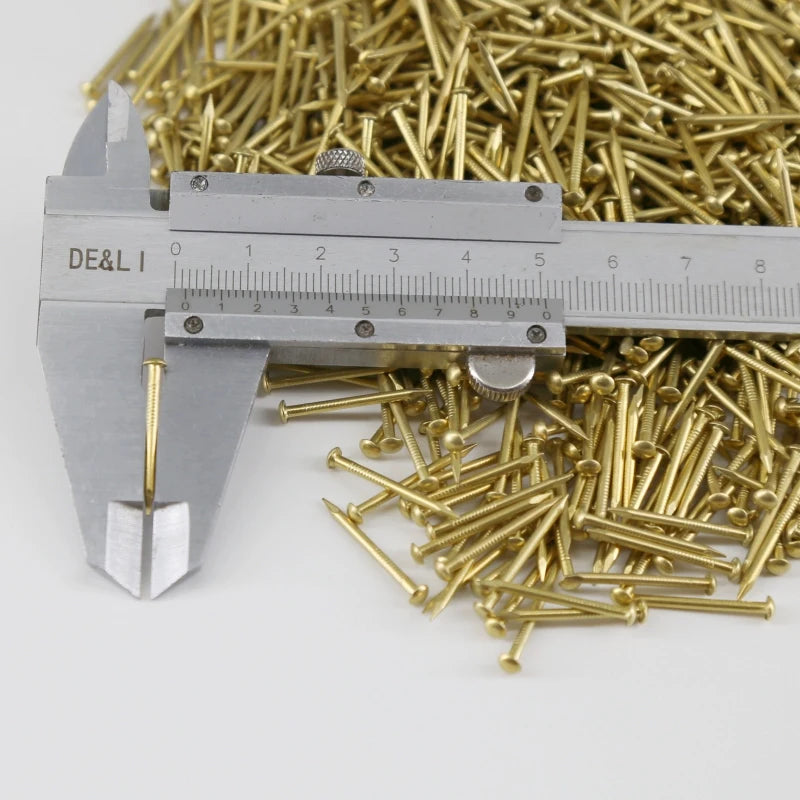 1.5mm/2.0mm 20g Mini Brass Nails - Round Head Copper Brads for Woodworking, Model Making & DIY Crafts (Gold Color )