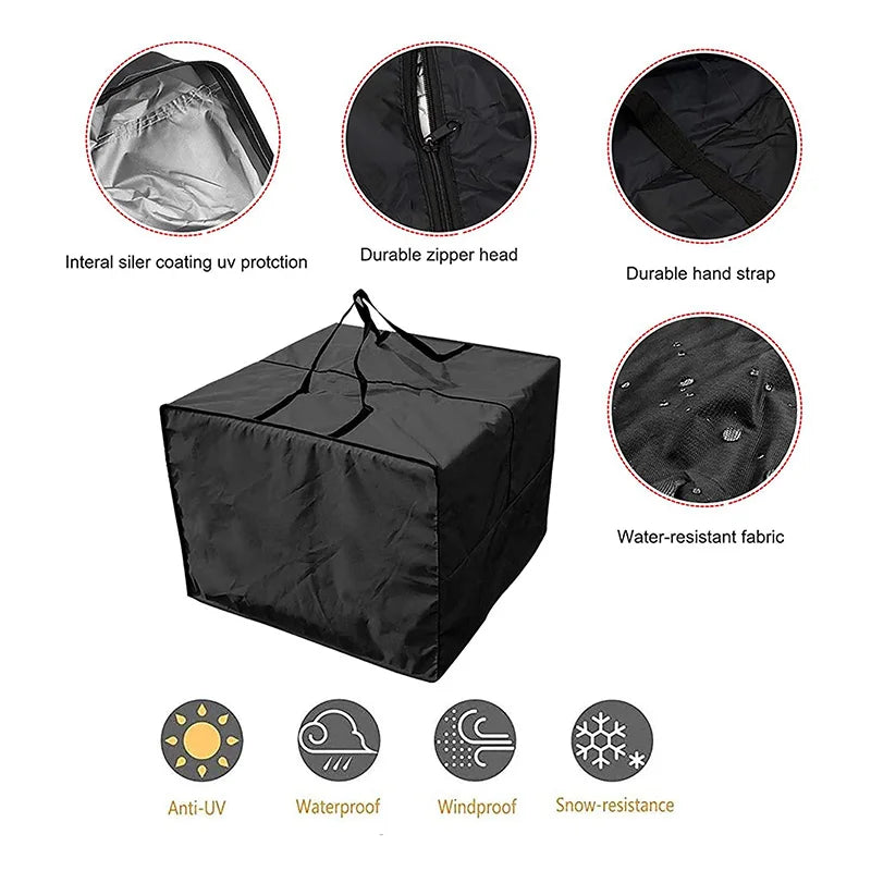 Storage Bag For Lounge Cushions, Storage Bag Cushions Garden Protective Cover Storage Bag 210D Oxford Waterproof 81X81X61CM