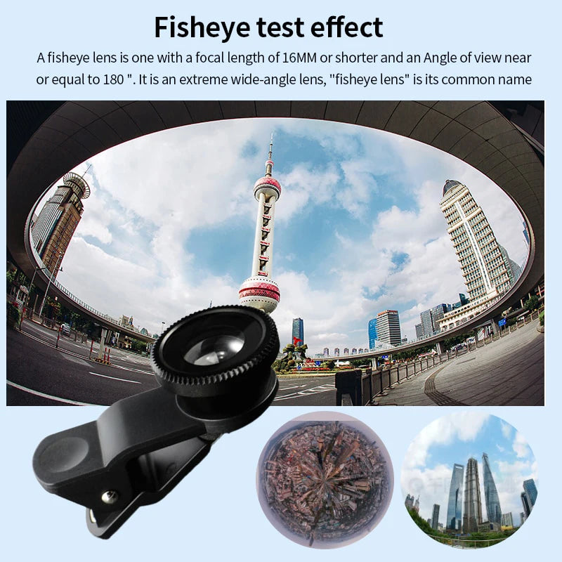 3in1 Fisheye Lens Wide Angle Micro Camera Lens for iPhone 14 13 3IN1 Zoom Fish Eye Len for Smartphone Lenses with Phone Clip