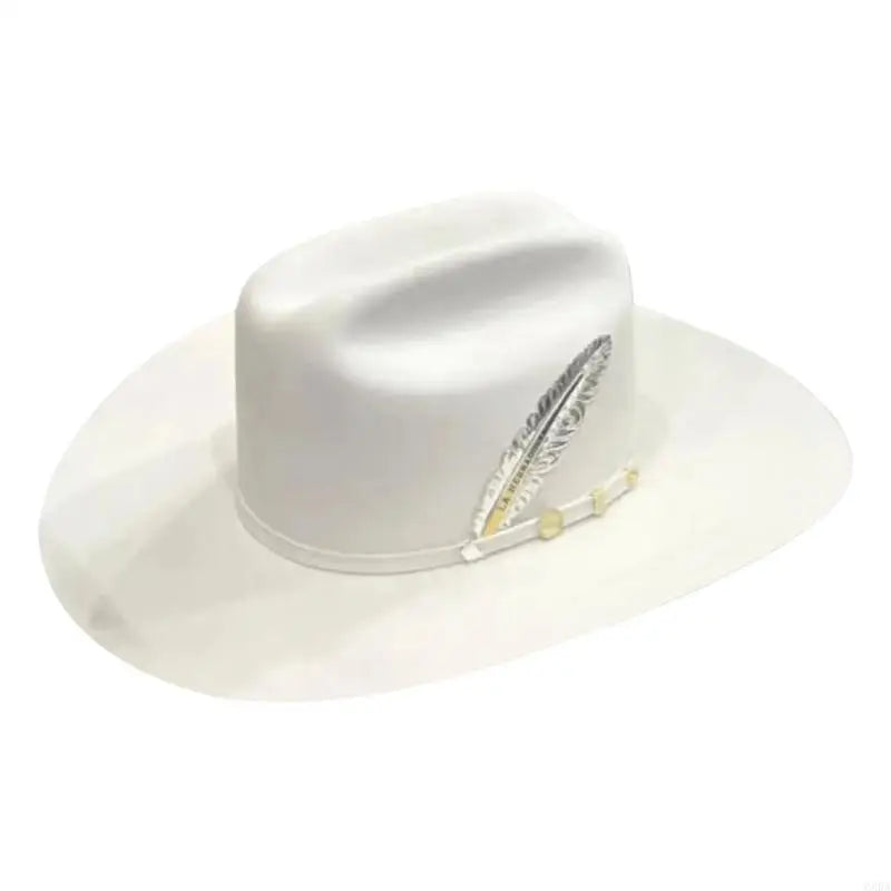 Elegant Wool Fedoras Hat For Men And Women White Gentleman Breathable Unisex Hat For Outdoor Event 6XDA