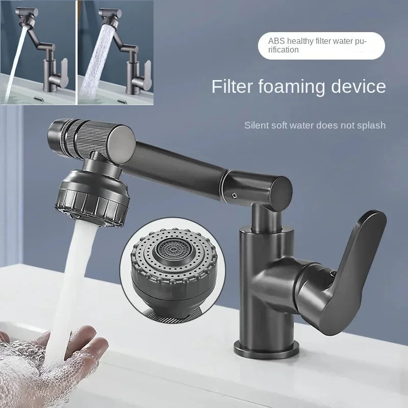 1080° Swivel Kitchen Sink Faucet Bathroom Sink Faucet Basin Faucet Multifunction Cold and Hot Water Tap