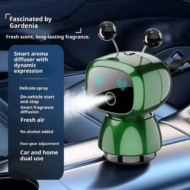 Creative Car Smart Aromatherapy Diffuser - Robot-shaped Aromatherapy Ornament, Air Freshener with Long-lasting Light Fragrance