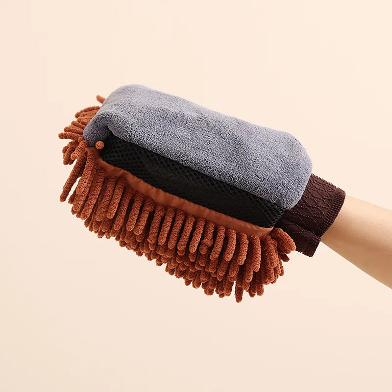 Motorclyle Car Washing Gloves Do Not Damage The Paint Surface Waterproof Chenille Coral Fleece Car Cleaning Cloth