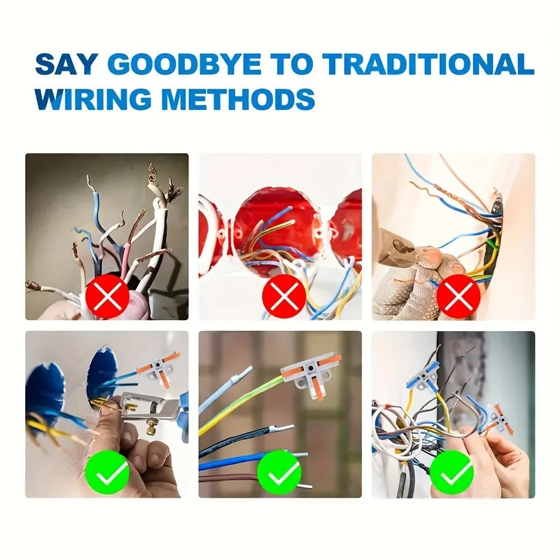 5PCS T3 T4 Quick Connector T-Clip Three-Way And Four-Way Splitter T-Clip Cable Branch Quick Connector Terminals