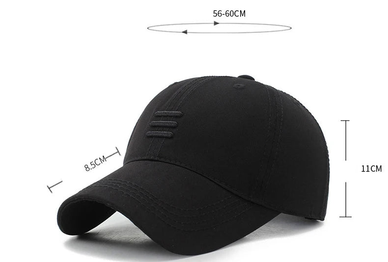 Three Horizontal Lines Embroidery Baseball Caps Spring and Autumn Outdoor Adjustable Casual Hats Sunscreen Hat