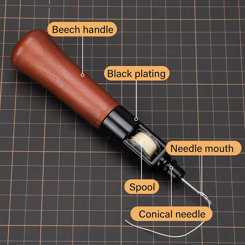 WUTA Leather Sewing Awl Thread Kit Speedy Stitcher Hand Sewing Machine Tools Kit Leather Craft Stitching Shoemaker Canvas Repair