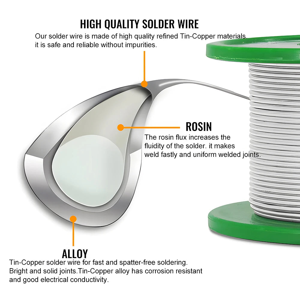 Lead-free flux core solder wire, no clean high purity solder wire, melting point 217, Sn69.3Cu0.7, 0.6mm, 0.8mm, 1.0mm