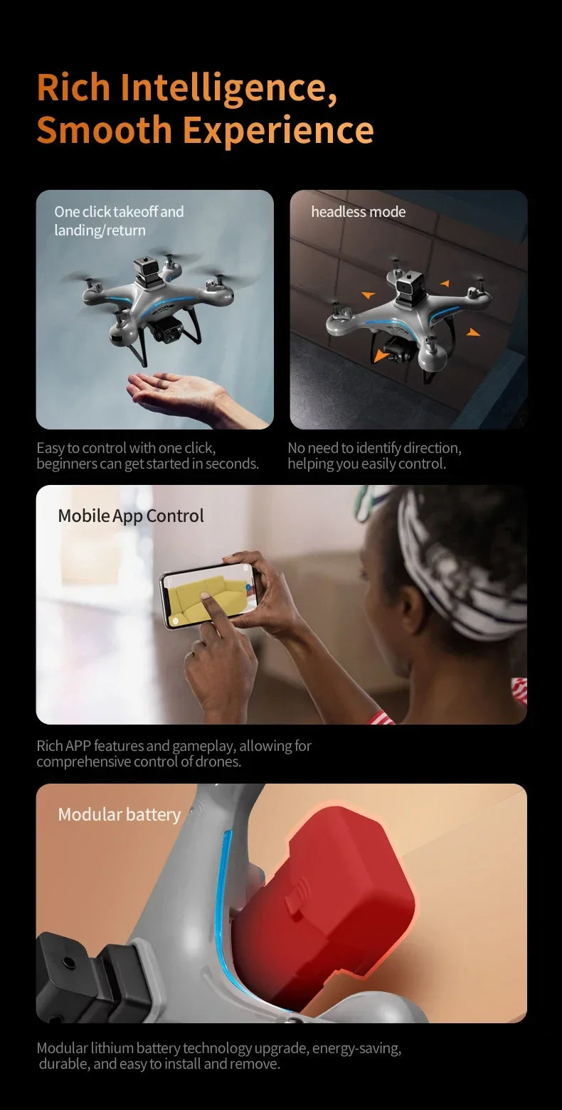KY102 Rc Drone 8K Profesional Dual-Camera Aerial Photography 360° Obstacle Avoidance Optical Flow Four-Axis RC Aircraft 10000M