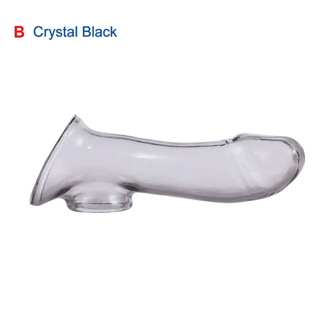 Extension Reusable Condom Penis Sleeve Male Enlargement Time Delay Dildo Enhancer Cock Rings Crystal Clear Condom Adult Sex Toys