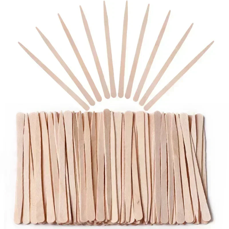 Wooden Waxing Stick Disposable Wax Bean Wiping Wax Tool Disposable Hair Removal Beauty Body Beauty Tool Uñas Nail Charms
