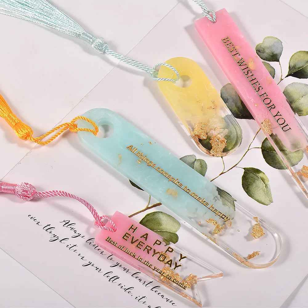 Oval Bookmark Silicone Mold Heart Bookmark Epoxy Resin Casting Molds for DIY Epoxy Resin Crafts Making Tools Book Decoration