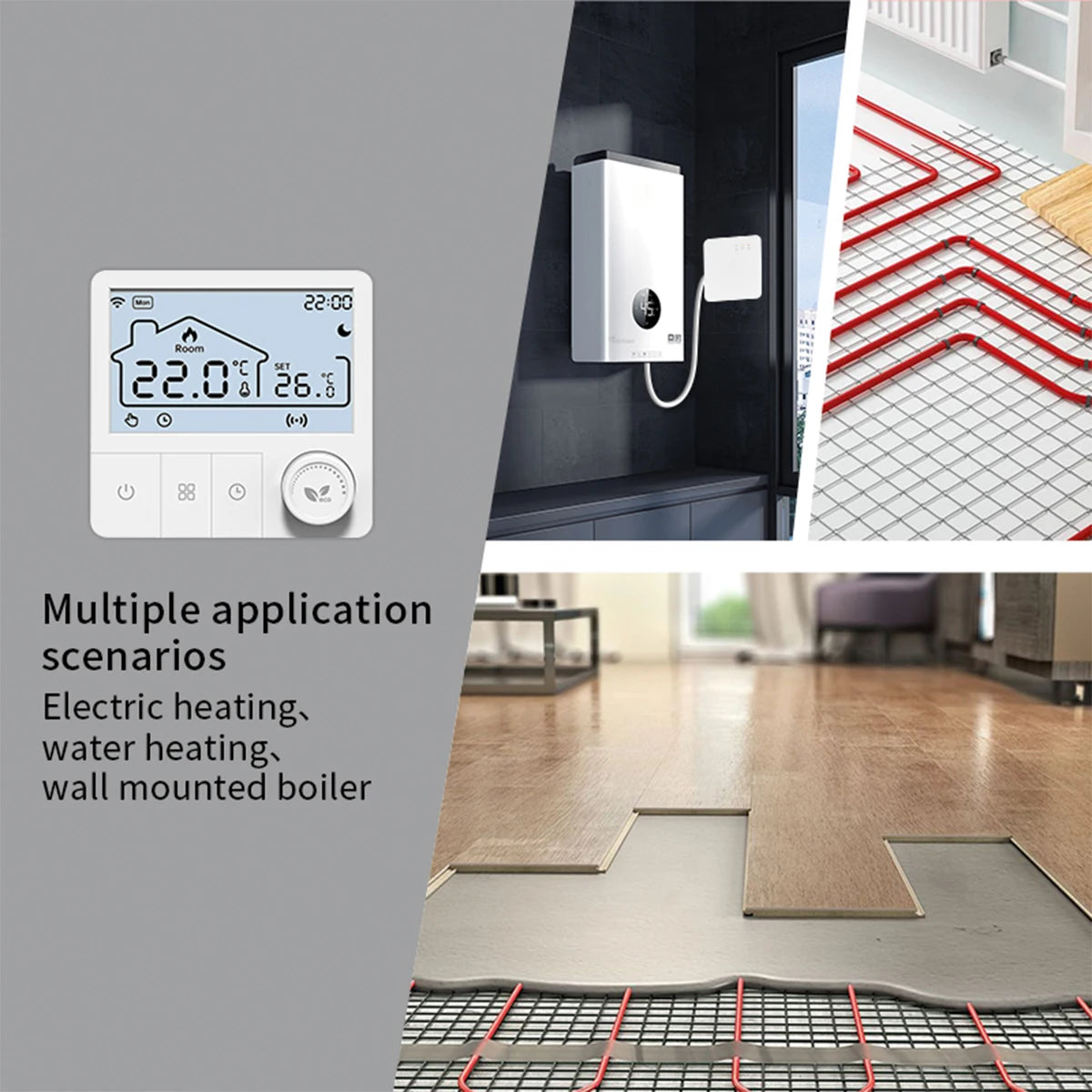 Tuya Wifi Boiler Thermostat Wireless Heating Room Thermostats Wifi Battery Operated Gas Boiler Water Heating Alexa Google Home