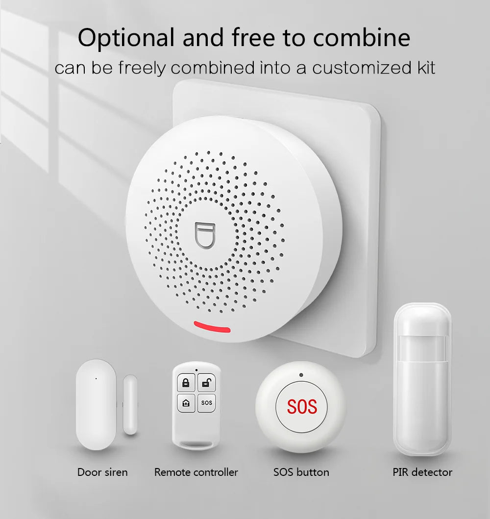 Wifi Tuya Home Alarm System 433MHz Burglar Security Alarm Smart Life App Control Wireless Home Alarm