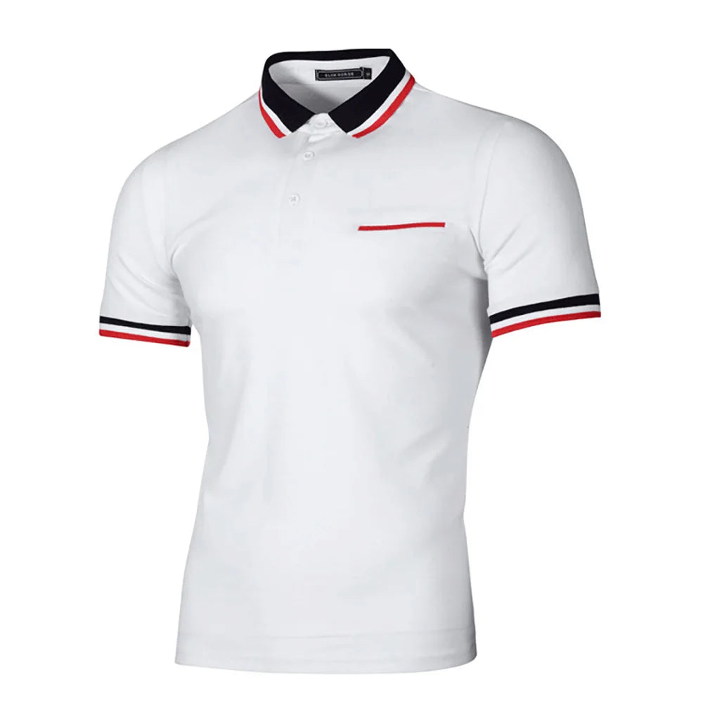 Summer Polos T-shirts Mens Breathable Sport Hiking Shirts Casual Golf Polos T-Shirt Short Sleeve Tops With Pocket Men's Clothing