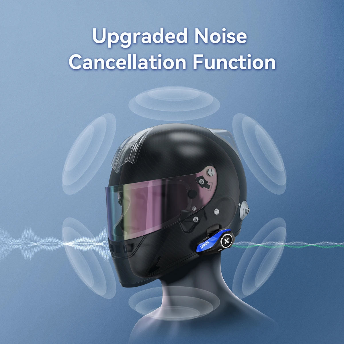 LEXIN-G2P Motorcycle Bluetooth Helmet Intercom,Upgradednoise Cancellation Headphones,6 Color Cases,Hi-fi Stereo Sound Quality