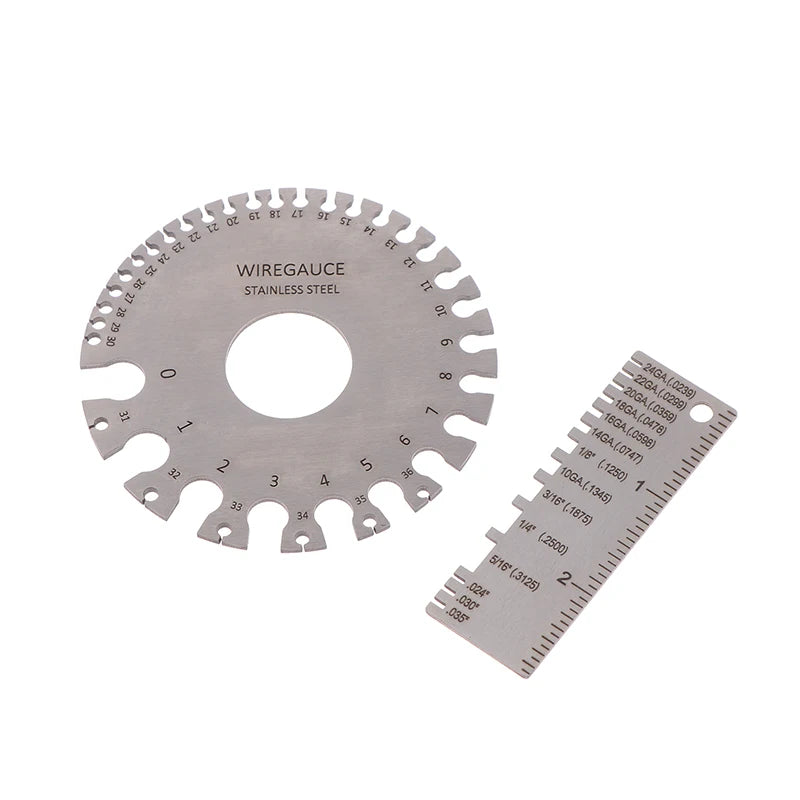 0-36 Round AWG SWG Wire Gauge Thickness Ruler Gauge Diameter Stainless Steel Measurer Tool Welding Inspection Wire Gauge