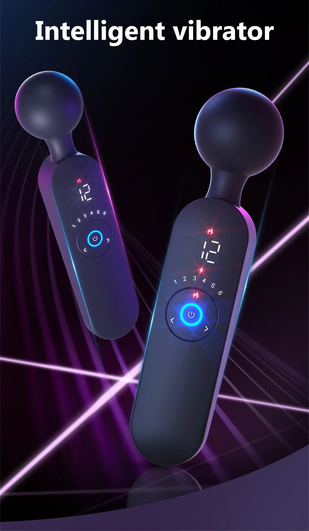 AV Magic Wand Vibrator for Women Clitoris Stimulator Heating Powerful Female Massager Digital Display USB Rechargeable Sex Toy