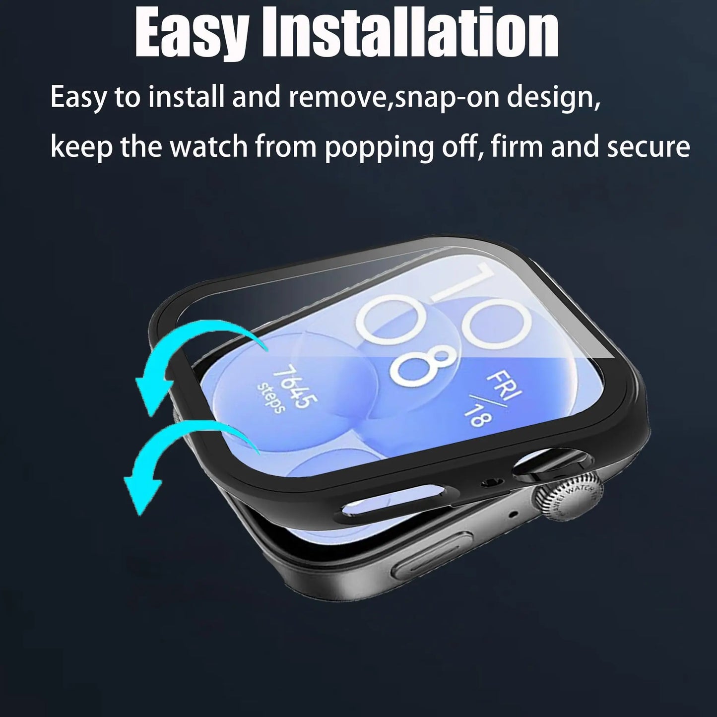 Glass+Case For Huawei Watch Fit 3 4 All-Around Screen Protector Hard PC Bumper Tempered Glass Watch Case Huawei Watch Fit 4 Pro