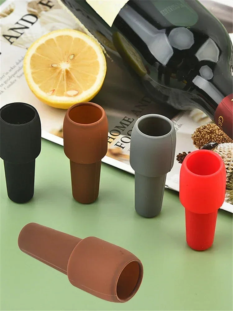 Silicone Wine Stoppers Beverage Bottle Sealer Reusable Sparkling Wine Bottle Stopper Keeping Wine Champagne Fresh Kitchen Tools