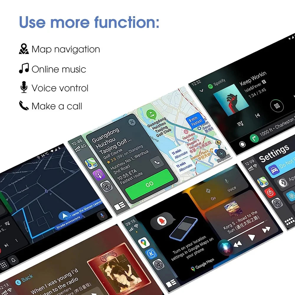 New Wireless Carplay Android Auto Car Decoder For Toyota Touch 2 Entune 2.0 Highlander Tundra Sienna Prius Yaris Camry 2014-2019