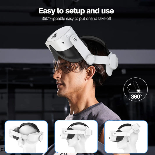Headband compatible with Oculus Quest 2/Quest 3/3S, VR accessories, replaceable adjustable Elite Headband for enhanced comfort