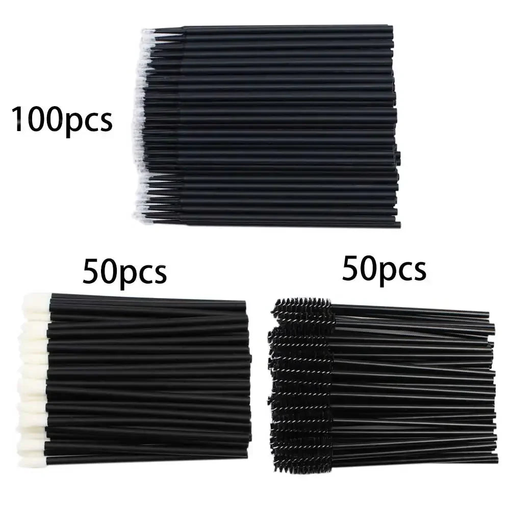 200pcs Disposable Brushes Set Mascara Wands Lip Brushes Microbrush Applicator Swab for Eyelash Extension Eyebrow Makeup Tools