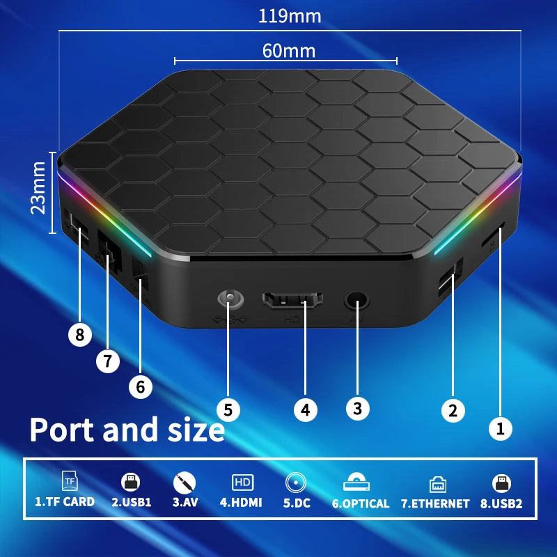 T95Z plus Android 12 Smart TV Box 8K Allwinner H618 BT5.0 WiFi 6 Stream Media Player Multi 16GB/32GB/64GB/128GB ROM Set Top Box