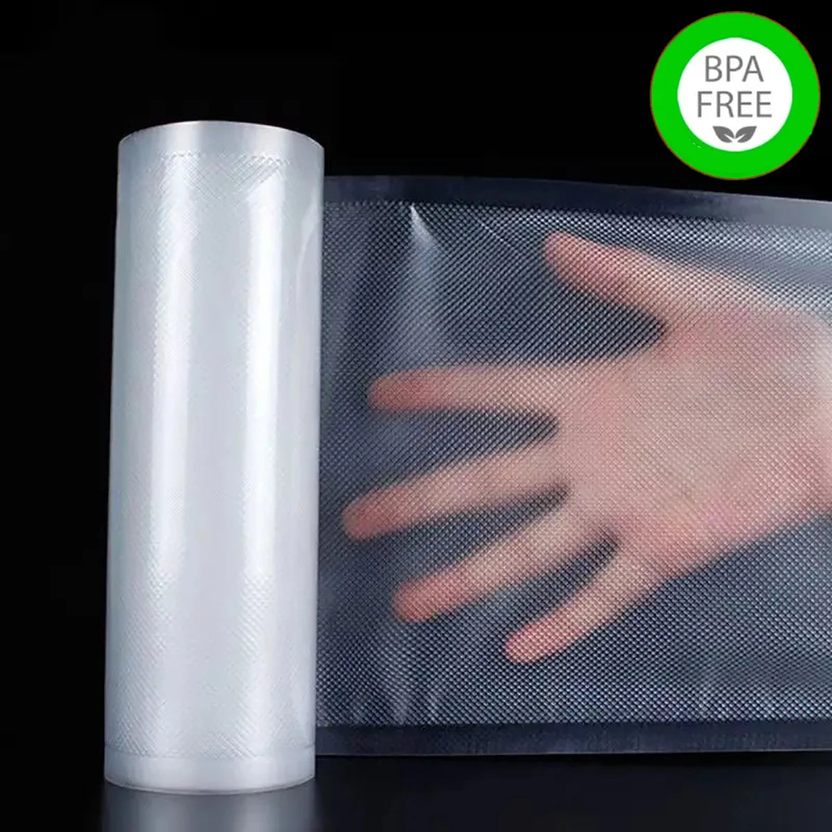 2 rolls of 500cm long textured rolls, vacuum compressed bags, single-sided mesh food vacuum packaging rolls, 2 packs