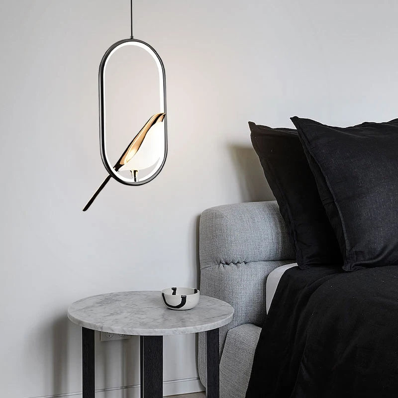 Modern LED Magpie Bird Pendant Lights Chandelier Lighting for Sofa Background Kitchen Indoor Hanging Lamps Corridor Gold Silver