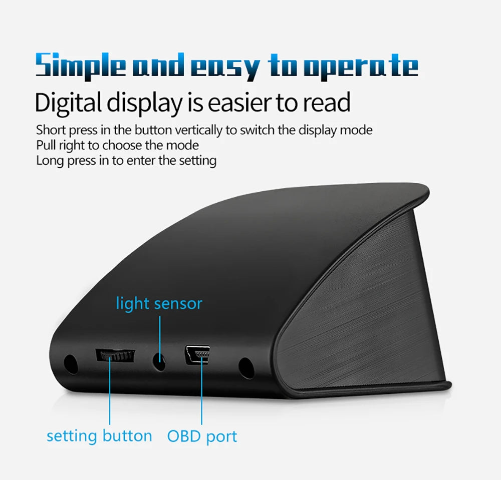P10 Pro Head Up Display On-board Computer Car Digital OBD2 Mileage OBD Driving Computer Display Speedometer Temperature Gauge