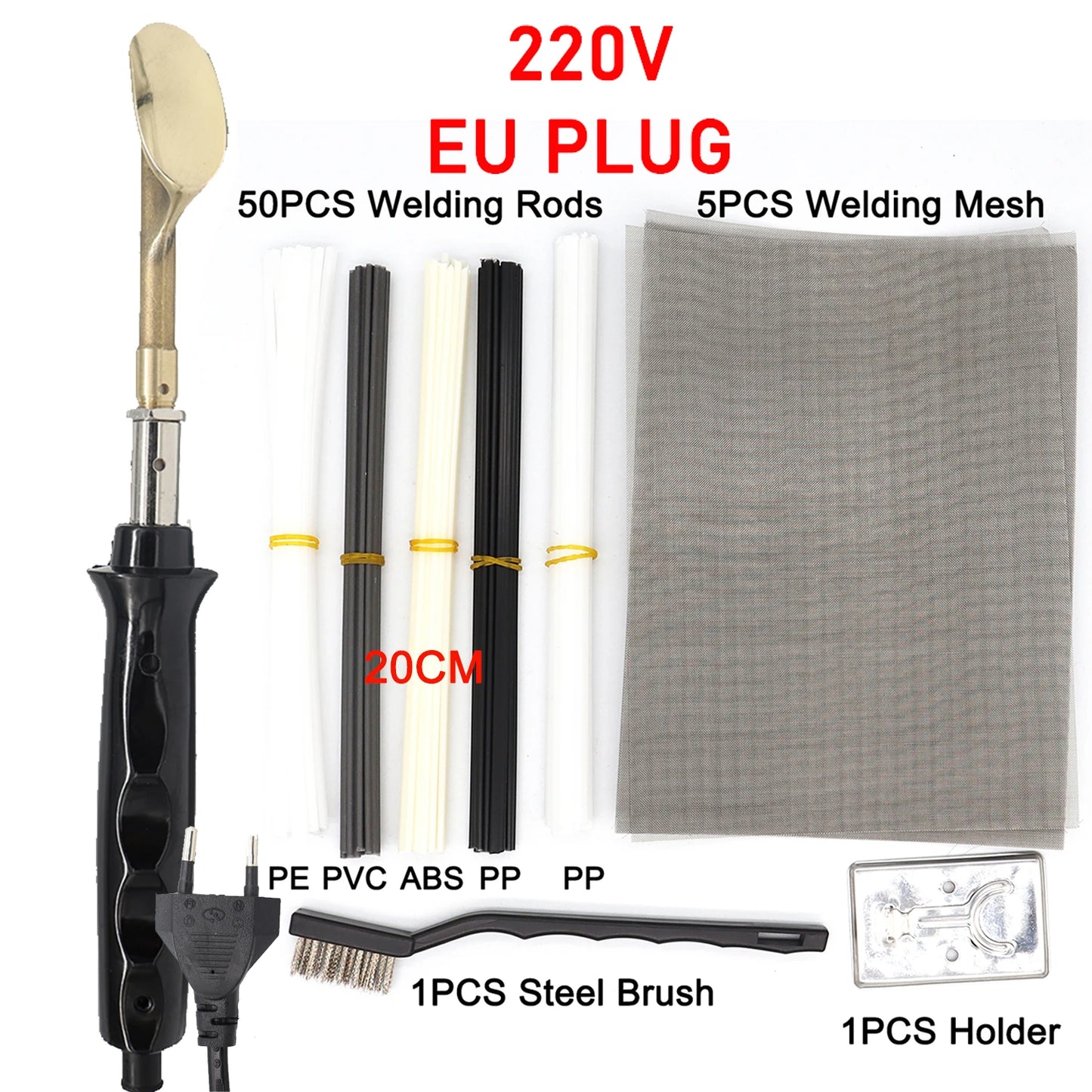220V Portable Soldering Iron 100W/50W Plastic Soldering Machine Repair Tool Welding Rods Soldering Mesh For Car Bumper Repair