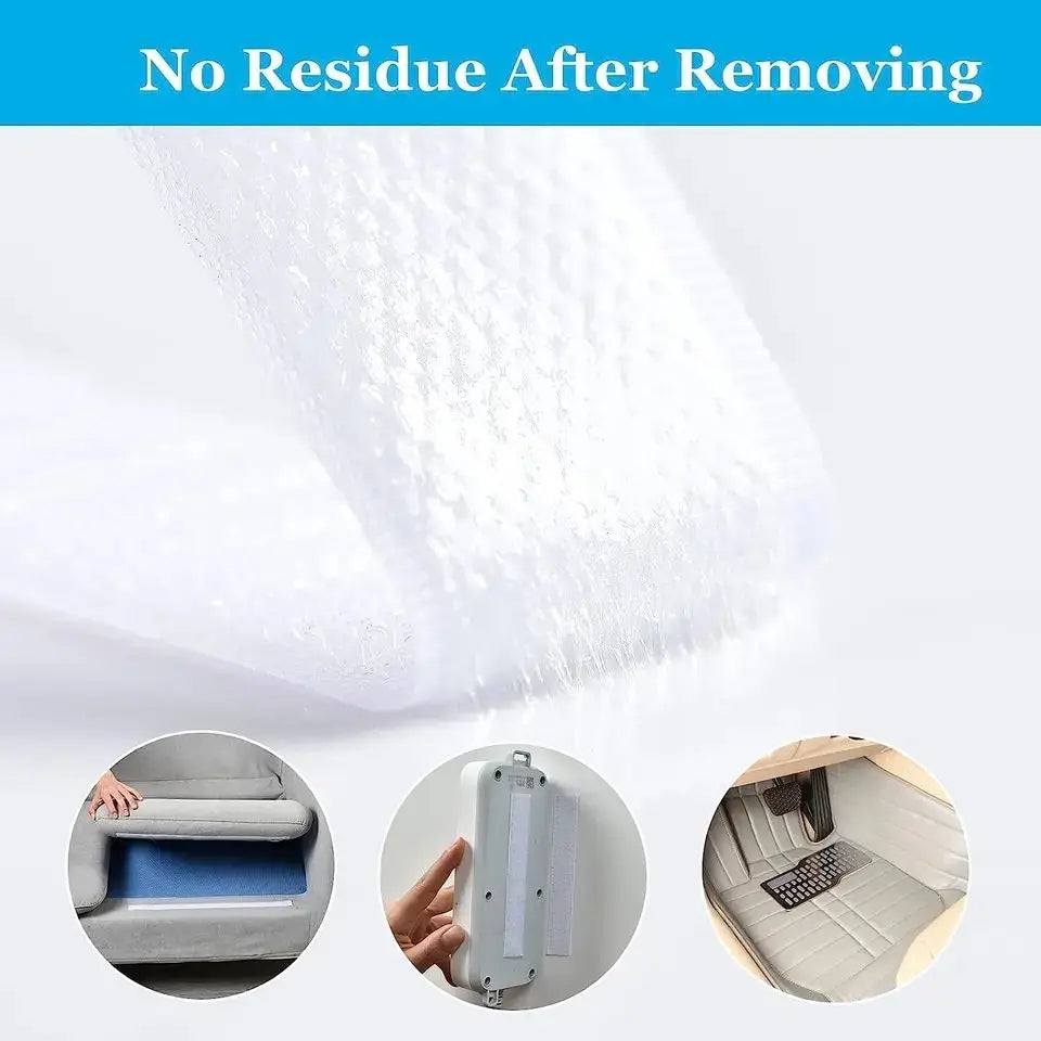 1/2/5M Strong Self Adhesive Fastener Hook and Loop Strips with Glue Double-Side Mounting Tapes for DIY Craft 20-50mm White
