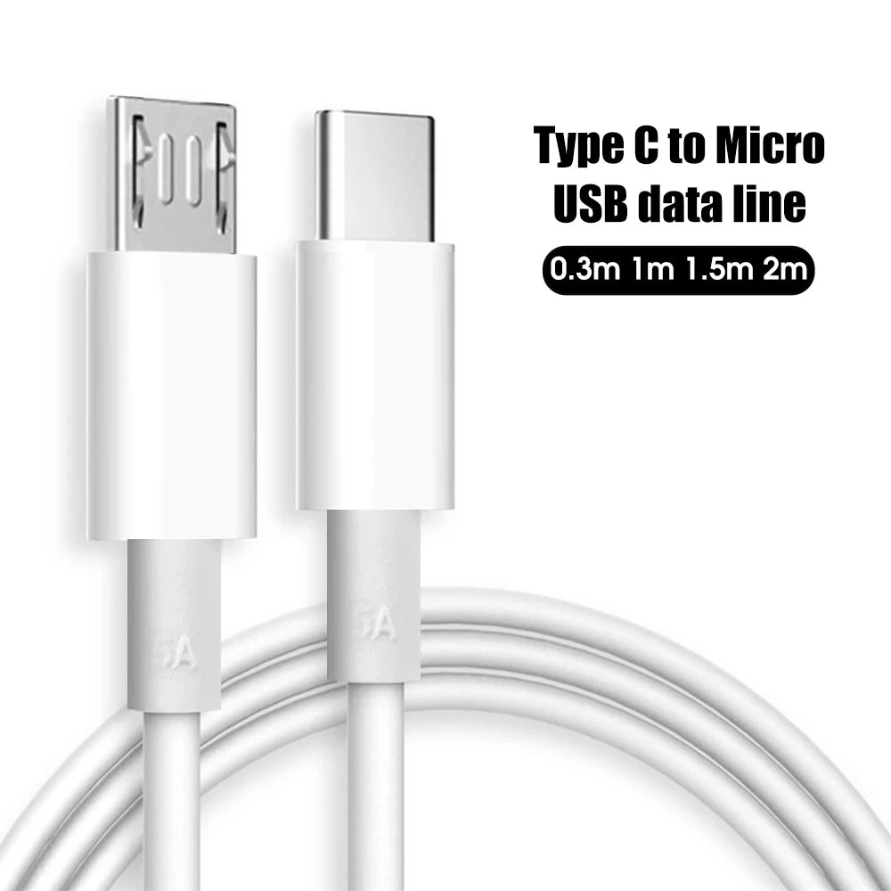 USB C To Micro USB Fast Charging Data Cable Type C Male To Micro USB Male Quick Charger Adapter for Macbook Samsung Xiaomi
