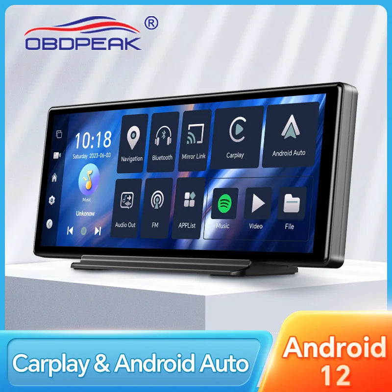 OBDPEAK T30 Car DVR Rearview Mirror Camera WIFI Android 12 Dash