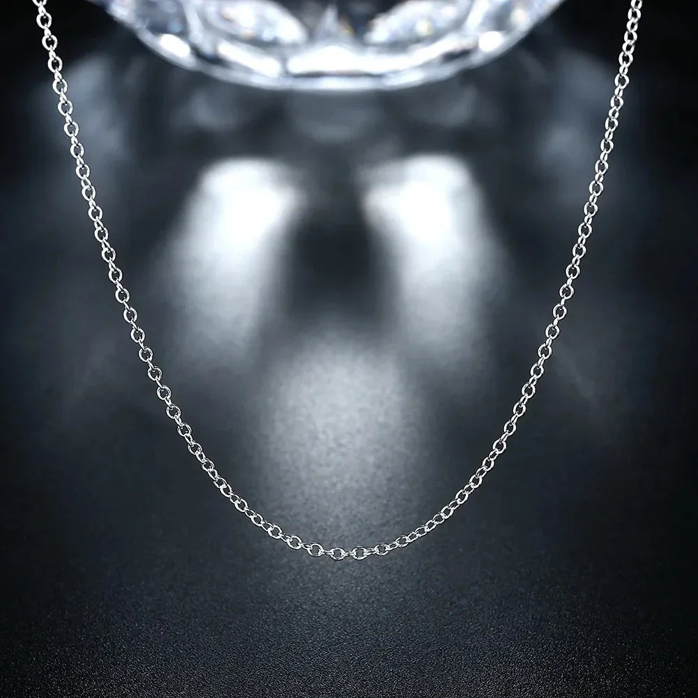 10PCS silver color 1MM Rope circle chain necklace for women 45-60CM fashion party wedding Jewelry Christmas gifts