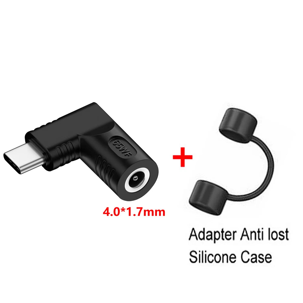 PD 65W Laptop Power Connector DC Jack Female to USB Type C Male Output Fast Charging Adapter for MacBook Tablet Switch Phone