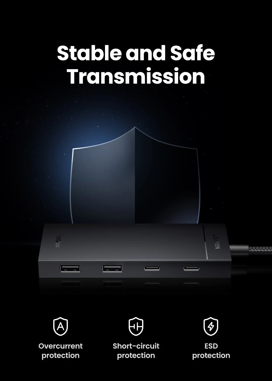 UGREEN USB C HUB 10Gbps Type-C 3.2 Gen2 USB Splitter USB C USB A Hub 4 USB Port 3.2 for MacBook Pro Air Type C Multiport Adapter