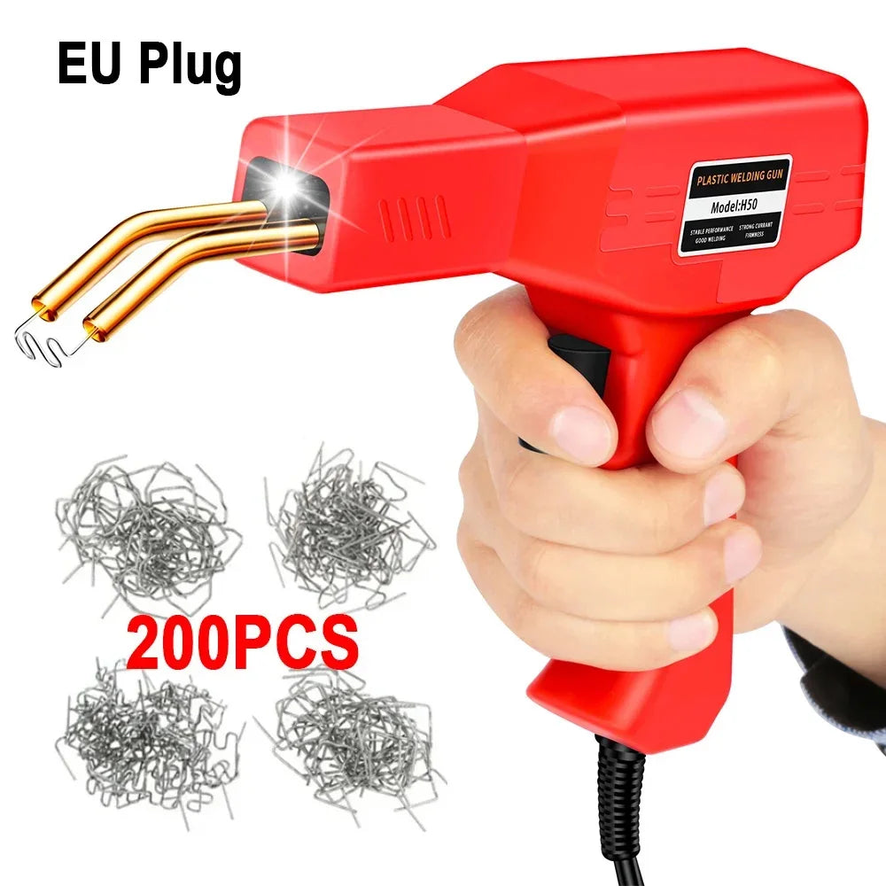 50W Plastic Welding Machine Kit Hot Stapler Welding Soldering Iron Equipment Tools Car Bumper Crack Dent Repair Hot Gun