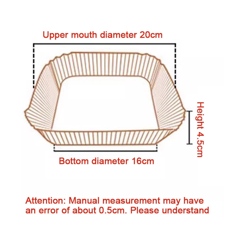 50pcs Air Fryer Paper Grease Absorbent Paper For Household Baking Pans With Thickened Silicone Paper Pads