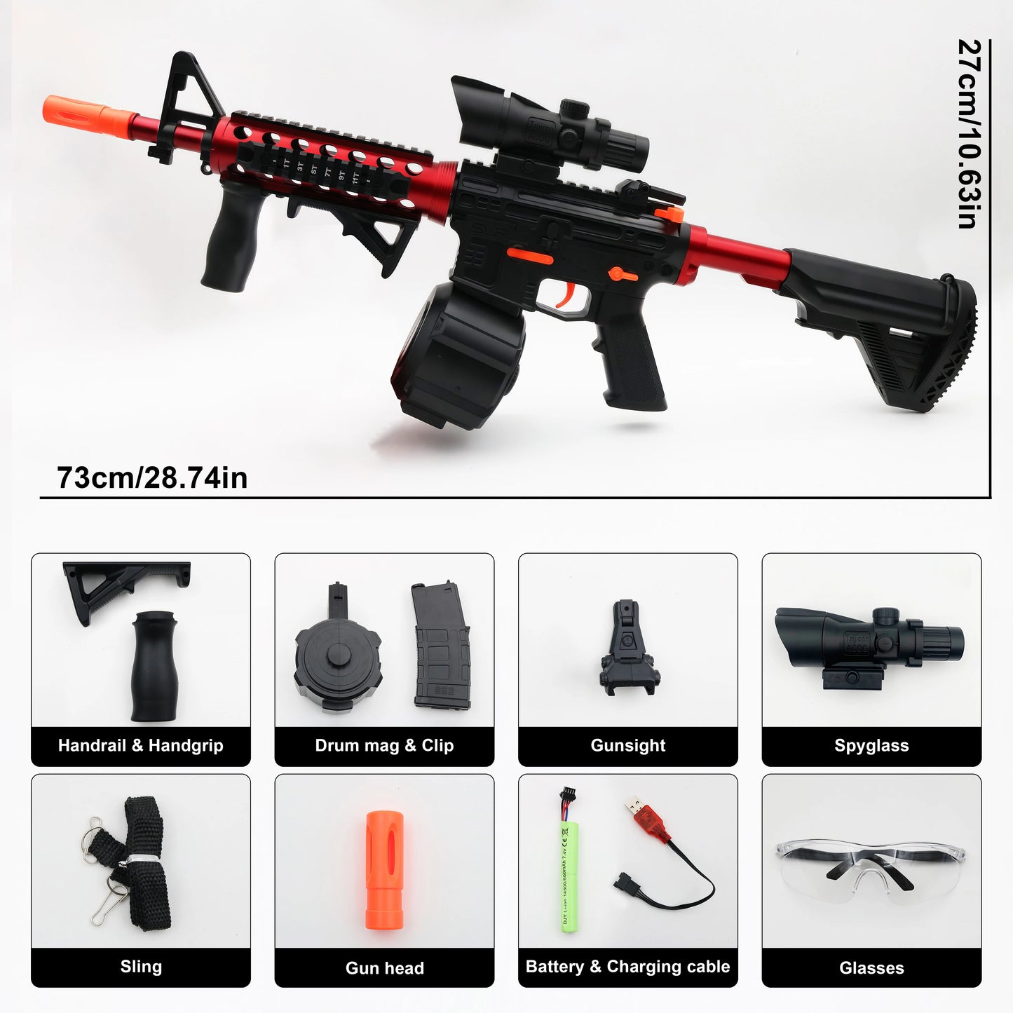 High-Performance Water Gel Ball Blaster,Electric Ball Blaster Toy Gun - Safe Outdoor Fun for Kids & Adults(Bullets Excluded)