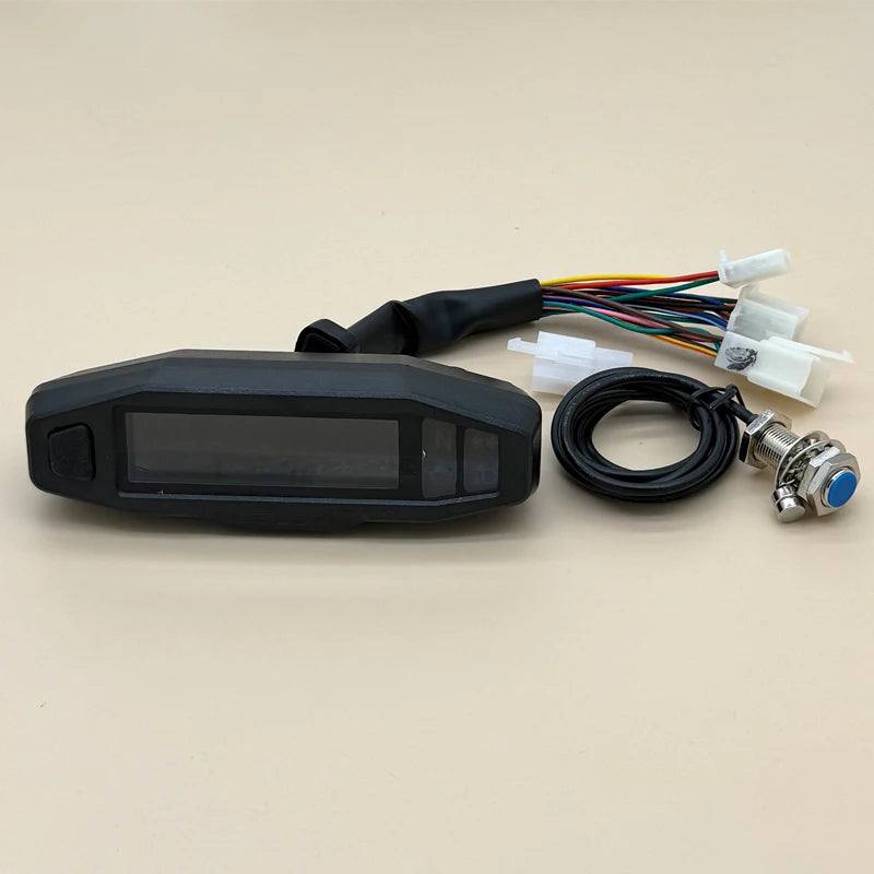 Universal Motorcycle Speedometer LCD Display Oil Gauge Tachometer Digital Meters Instrument Cluster Turn Signal Light Indicator