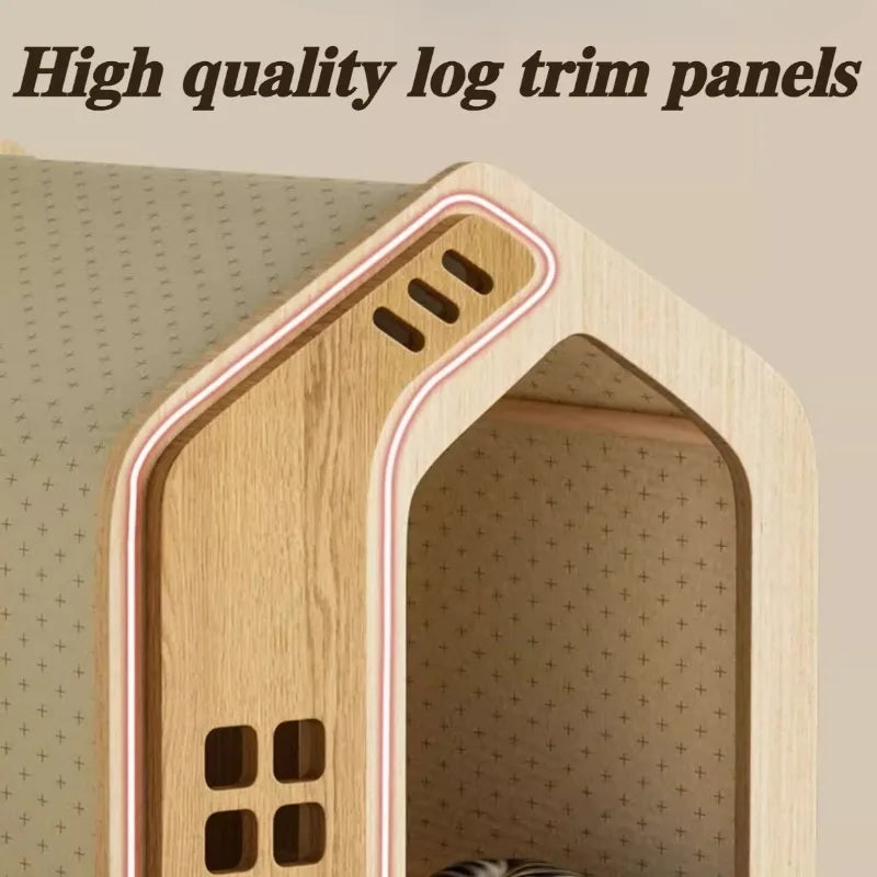 Wooden Cat Bed and Furniture Large Space Cats Accessories Cat Hiding House Kennel Breathable Pet Products Pet Products
