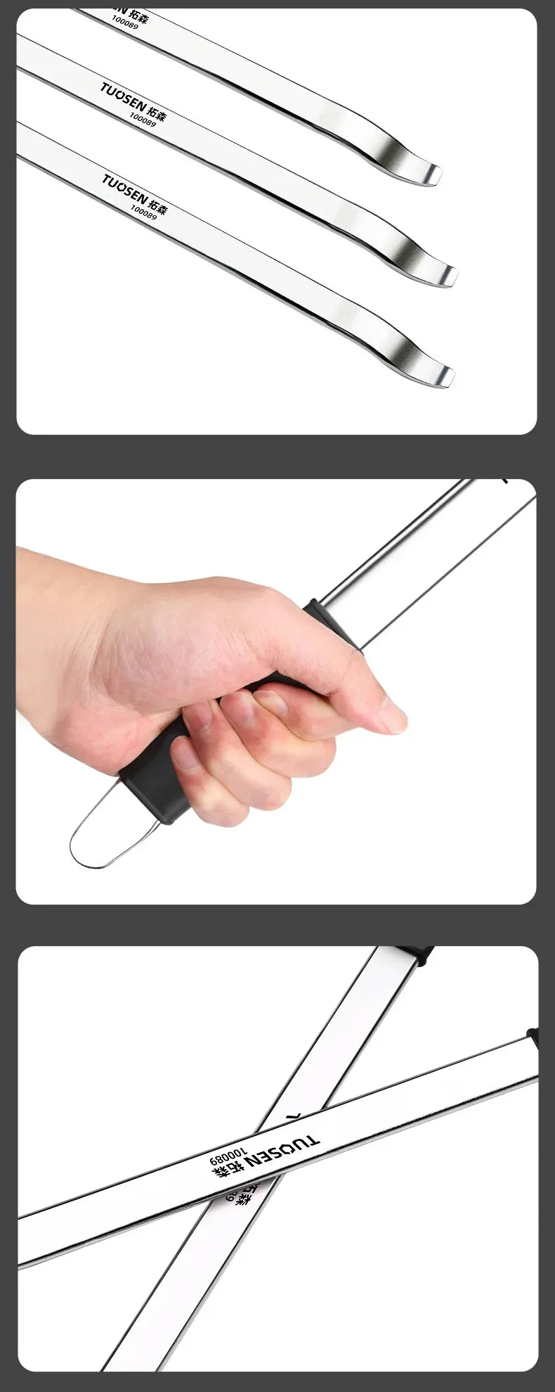 1/2PCS Professional Tire Changer Pry Bar Tool-Durable Metal,Rubber Handle,Labor-Saving Design,Non-Damaging Pry Corner