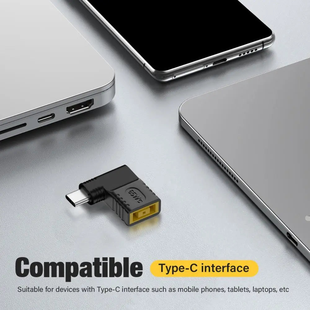 PD 65W Laptop Power Connector DC Jack Female to USB Type C Male Output Fast Charging Adapter for MacBook Tablet Switch Phone
