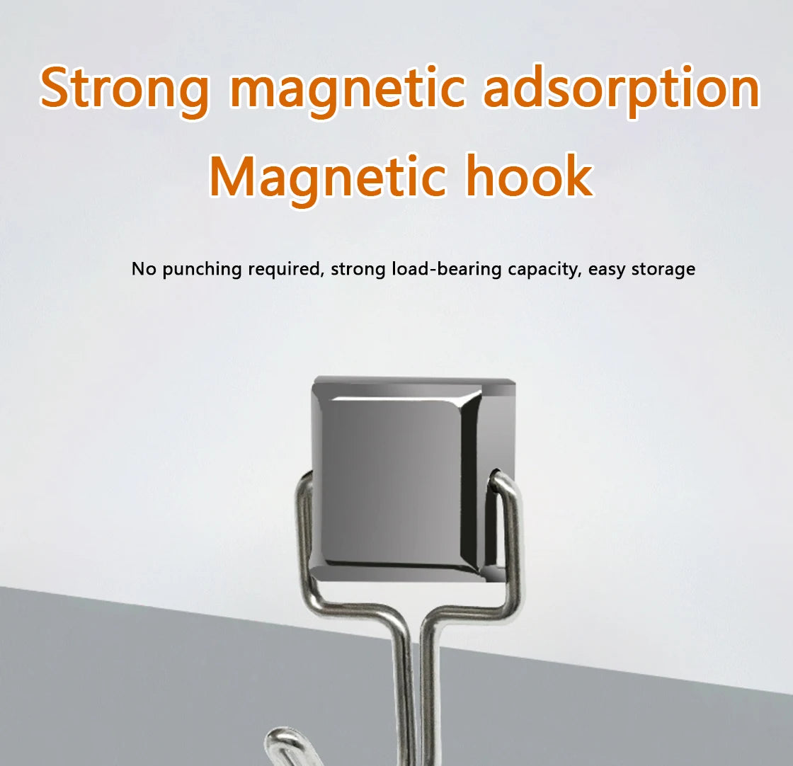 30Pcs Square Strong Magnetic Hooks Multi-Purpose Storage Hooks Home Kitchen Bar Storage Hooks Key Storage Hooks Bathroom Hangers