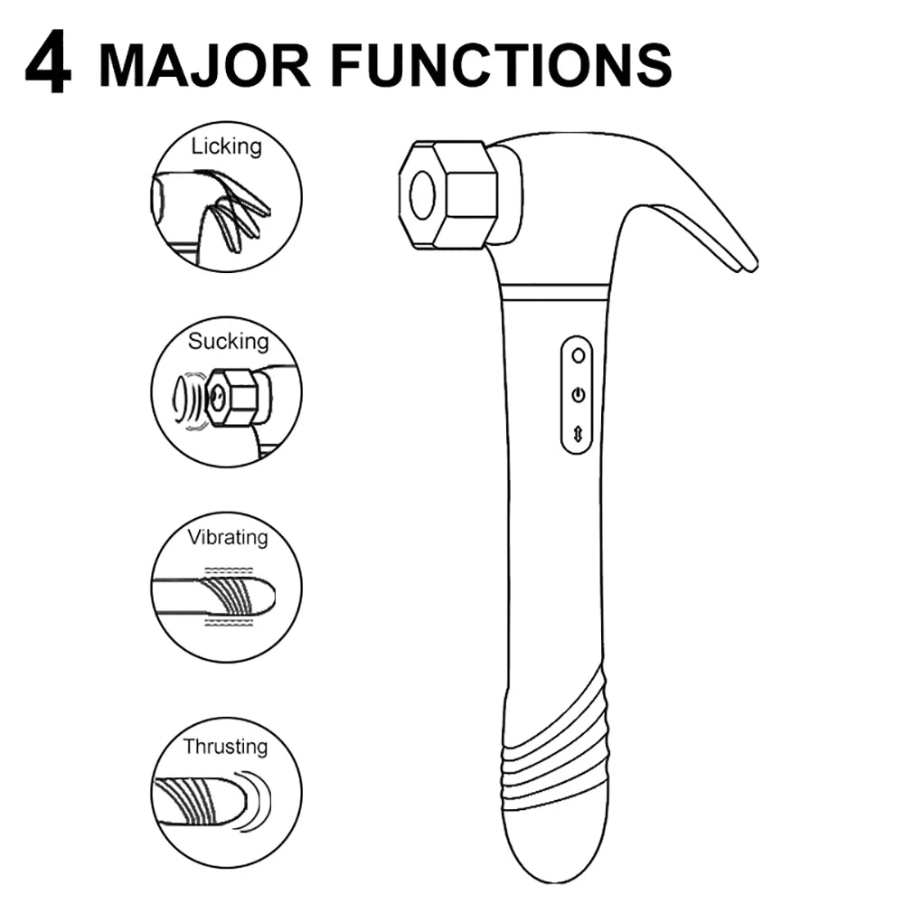 Hammer Vibrator Multifunctional Sex Machine G Spot Stimulation Telescopic Dildo Vaginal Massage Clit Sucking Female Masturbator