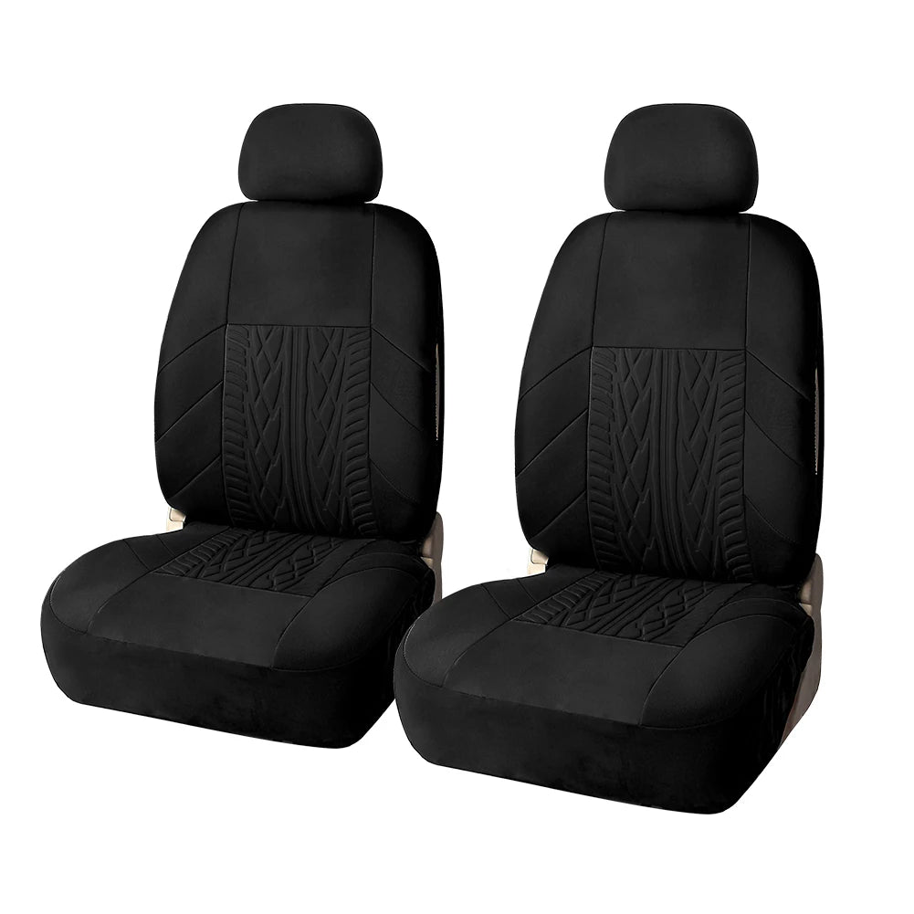 AUTO HIGH Embroidery Car Seat Covers Polyester Universal Fit Most Cars Truck SUV Van Protector - Front Pair