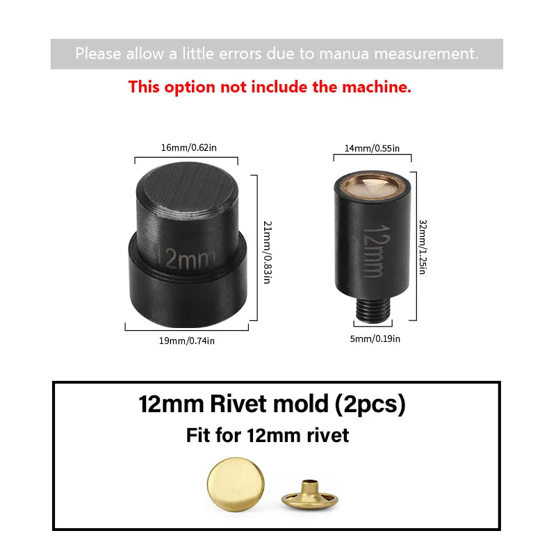 WUTA Manual Button Installation Tool Mute Punching Mushroom Rivets, Eyelet Hand Pressing (without /with Machine) DIY Craft Tools