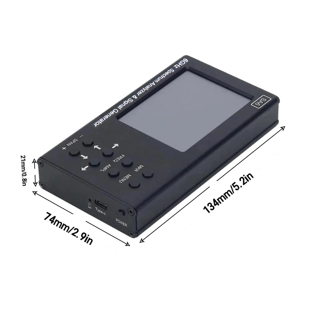SA6 Spectrum Analyzer & Signal Generator detects and analyzes wireless signals within 6G. Portable testing device.