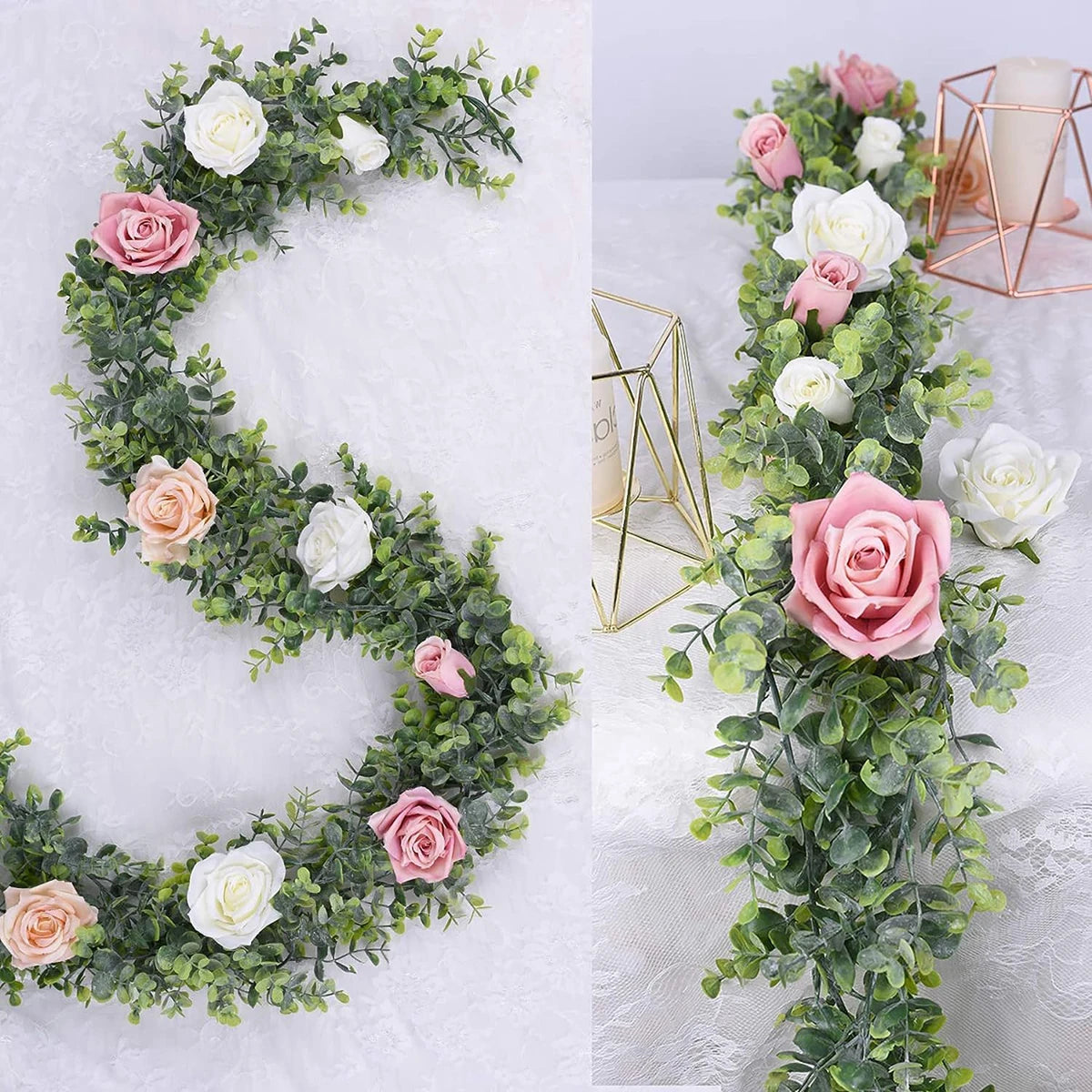 Plastic Eucalyptus Leaf Wedding New Year's Eve Christmas Decoration for Home Garden Living Room Wall Hanging Artificial Plants